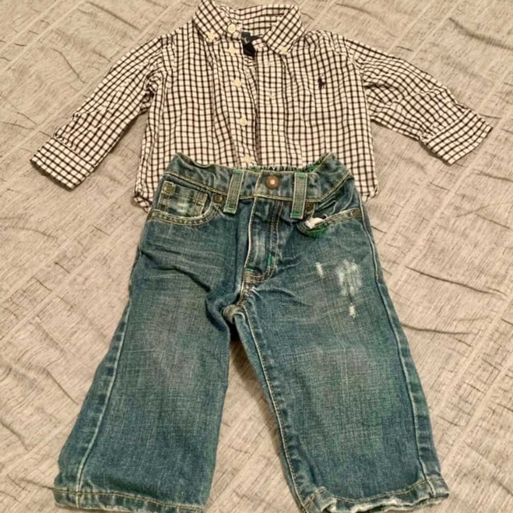 Ralph Lauren boys button down shirt and jeans
